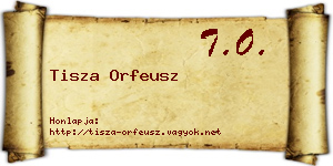 Tisza Orfeusz névjegykártya